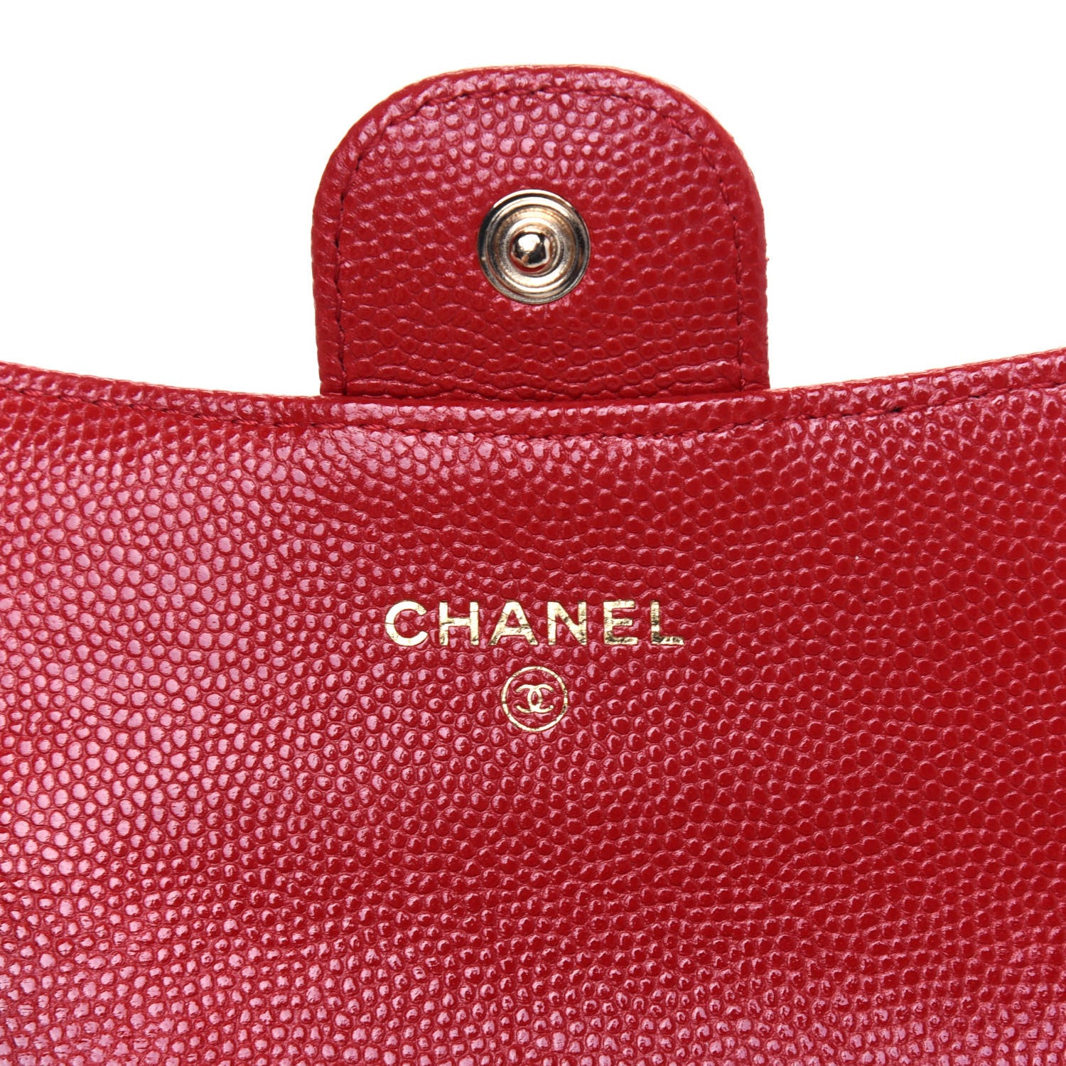 Chanel Caviar Quilted Flap Card Holder Wallet Red 6 of 12