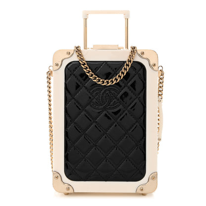 Chanel Plexiglass Patent Evening In The Air Mini Trolley Minaudiere Clutch Black White 1 of 14