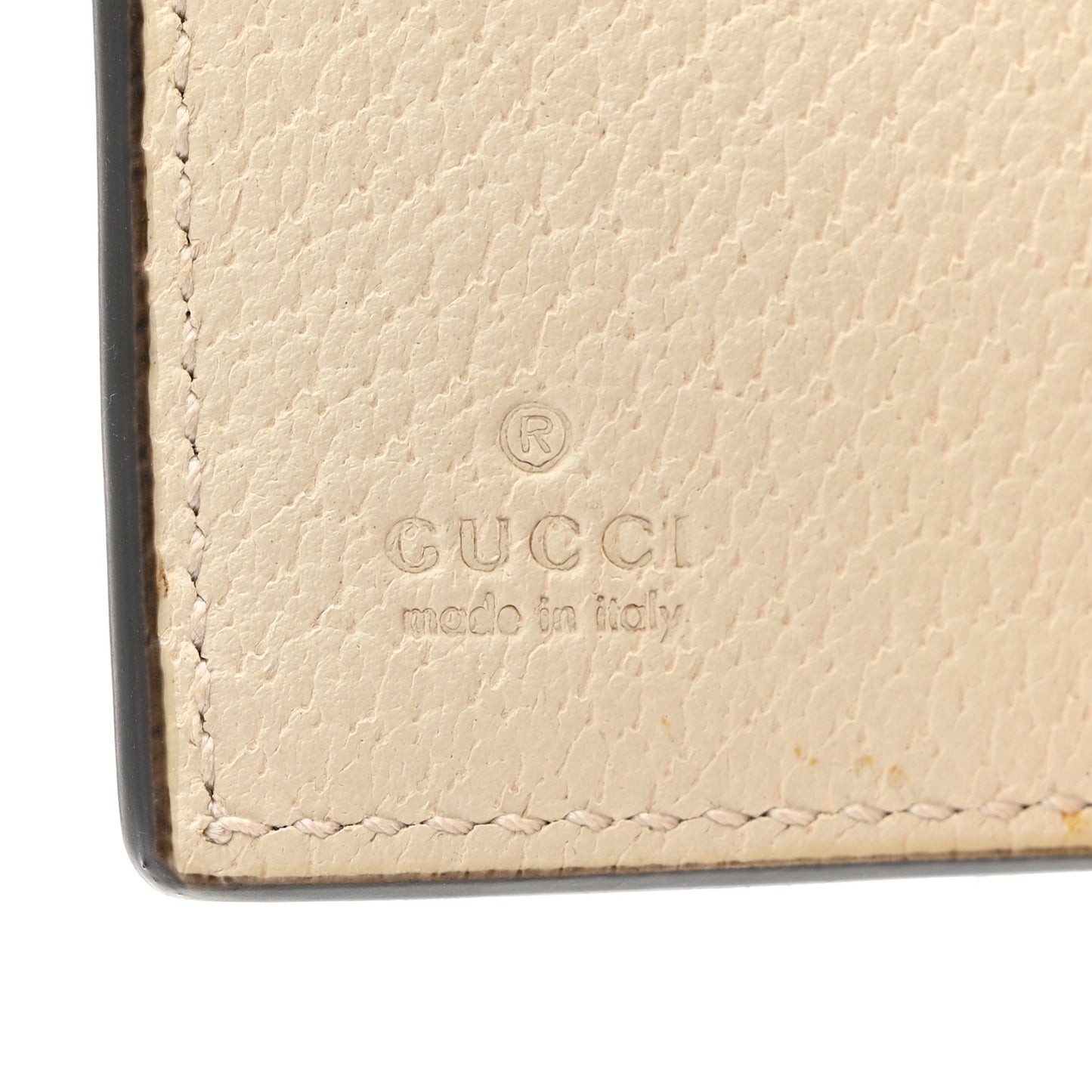 Calfskin Bee Star Print Padlock Wallet White