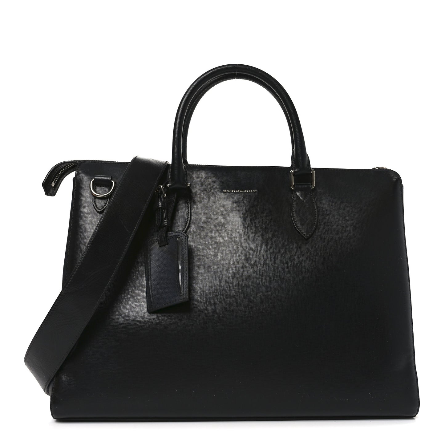 Textured Calfskin Bermondsey Business Briefcase Black