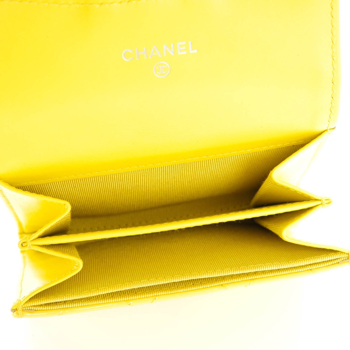 Patent Quilted Coin Purse Yellow