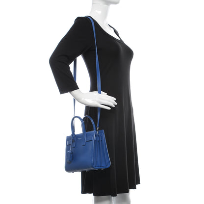 Saint Laurent Grained Calfskin Nano Sac De Jour Royal Blue 2 of 9