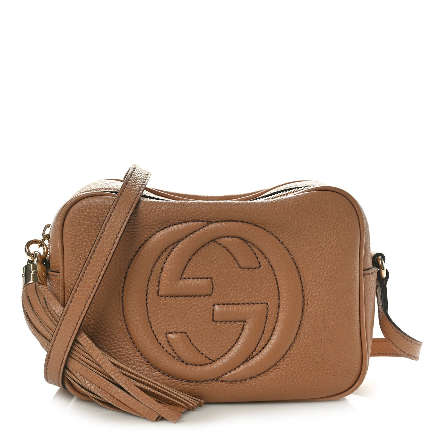 Pebbled Calfskin Small Soho Disco Bag Camelia
