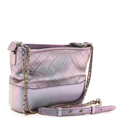 Chanel Iridescent Lambskin Calfskin Quilted Medium Gabrielle Hobo Light Purple 3 of 10