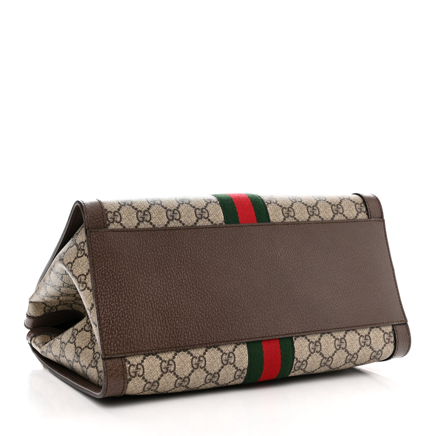 GG Supreme Monogram Web Medium Ophidia Tote Bag Brown