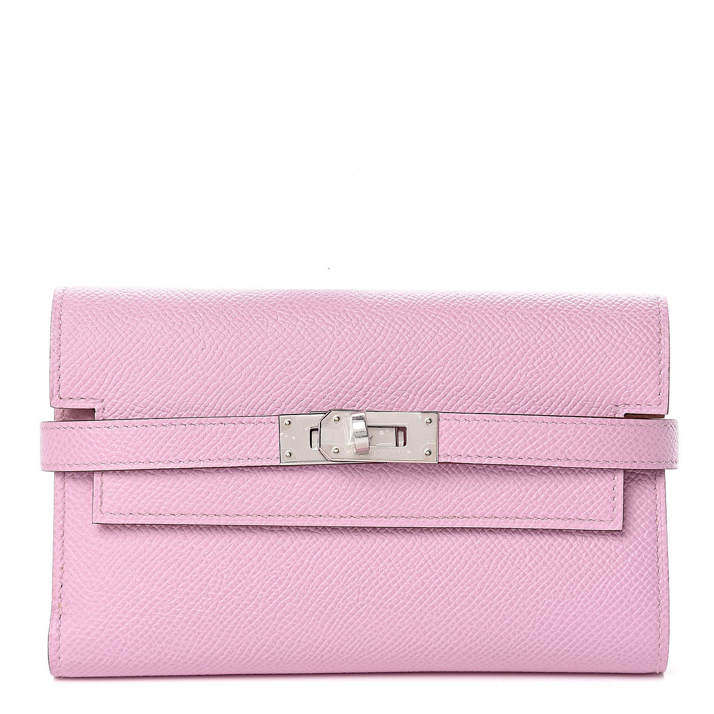 Epsom Medium Kelly Wallet Mauve Sylvestre Jaune de Naples
