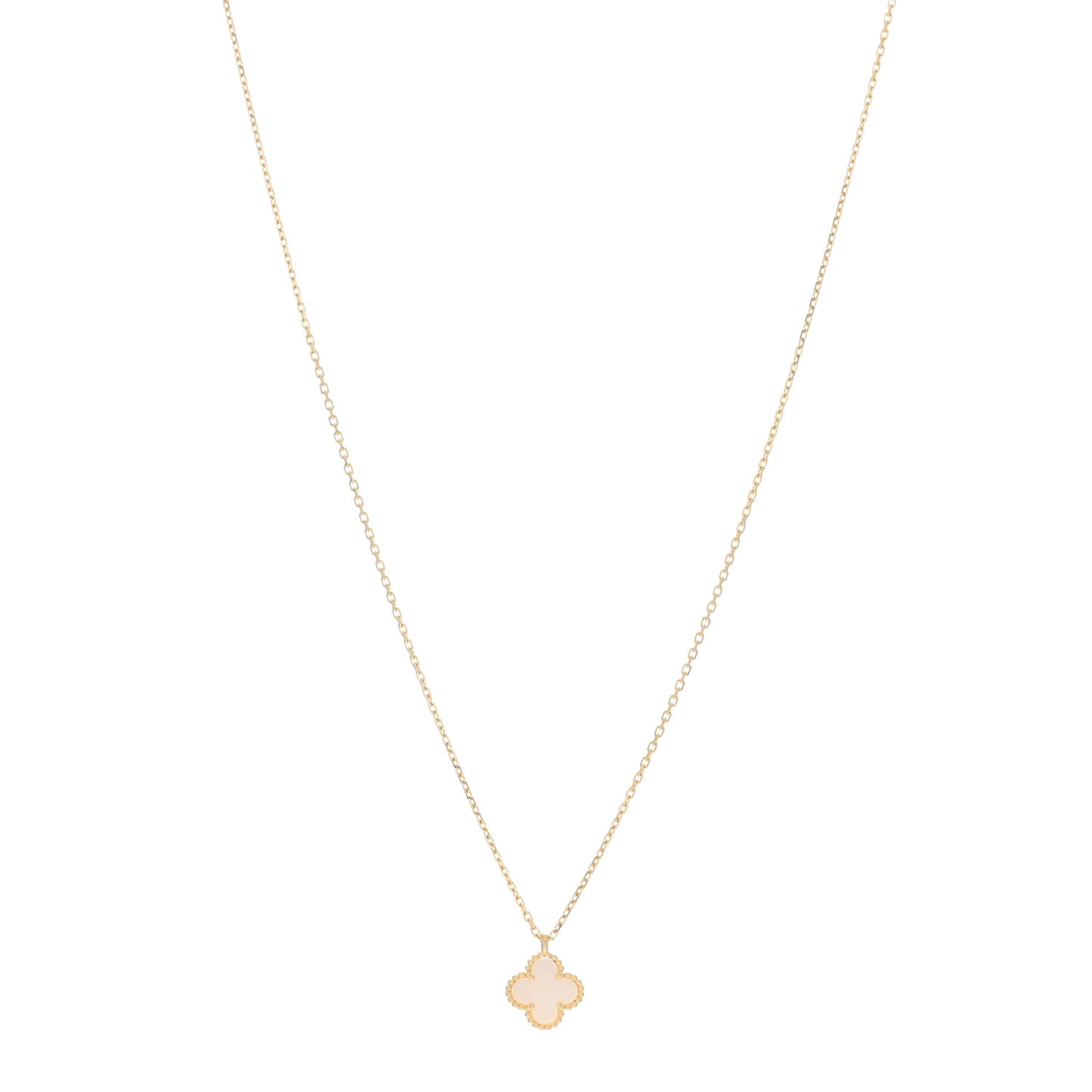 18K Yellow Gold Mother of Pearl Sweet Alhambra Pendant Necklace
