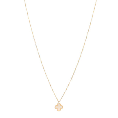 Van Cleef & Arpels 18K Yellow Gold Mother of Pearl Sweet Alhambra Pendant Necklace 1 of 5