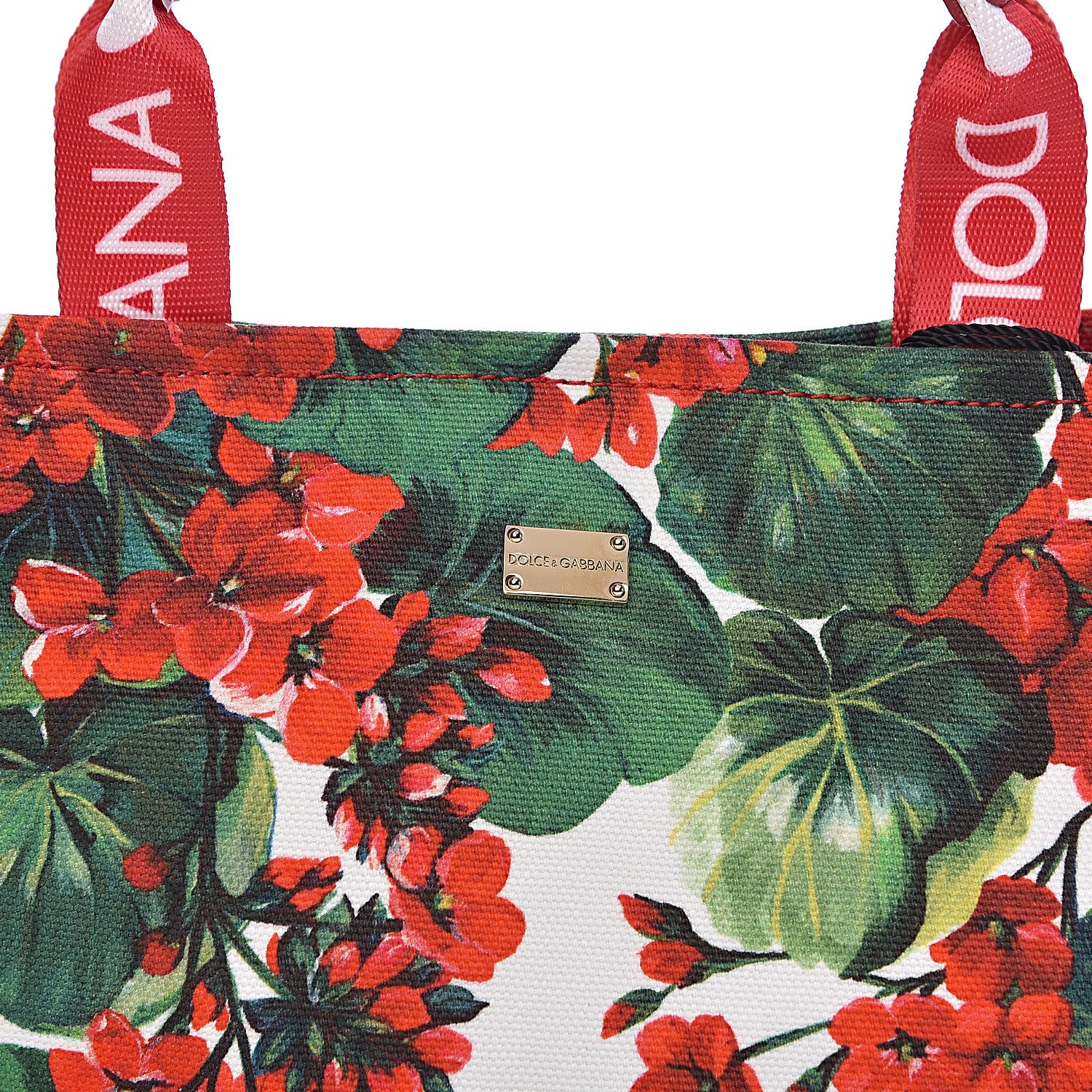 Dolce & Gabbana Canvas Court Printed Floral Kids Tote Red Multicolor 9 of 9