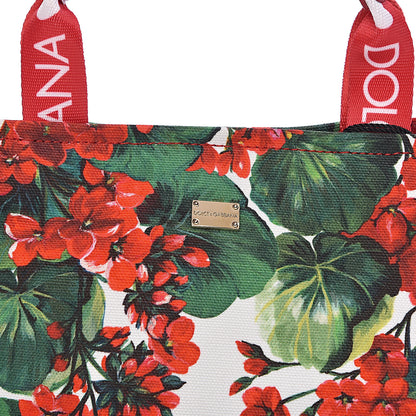 Dolce & Gabbana Canvas Court Printed Floral Kids Tote Red Multicolor 9 of 9