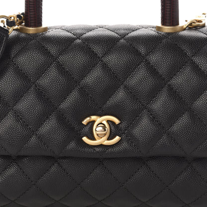 Chanel Caviar Lizard Embossed Quilted Mini Coco Handle Flap Black 10 of 10