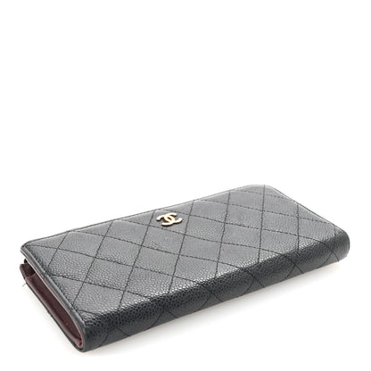 Chanel Caviar Quilted Zip Around Clutch Wallet Black 4 of 9