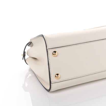 Fendi Vitello Seta Suede FF Mini Peekaboo Iconic Satchel Uovo Sigaro Marrone 10 of 12