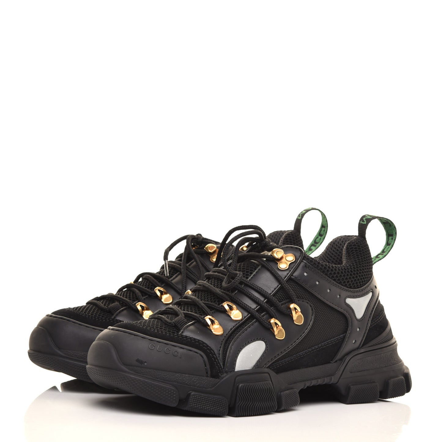 X SEGA Mesh Suede Calfskin Mens Flashtrek Sneakers 5.5 Black Silver