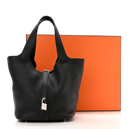 Hermes Taurillon Clemence Picotin Lock 22 MM Black 11 of 11