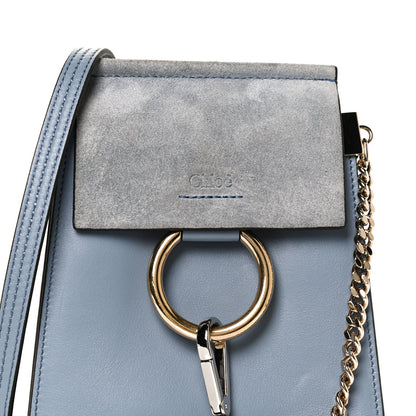 Chloe Suede Calfskin Mini Faye Bracelet Bag Washed Blue 7 of 11