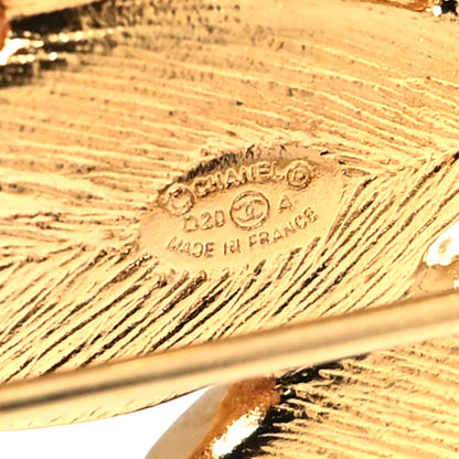 Chanel CC Leaf Brooch Gold 4 of 4