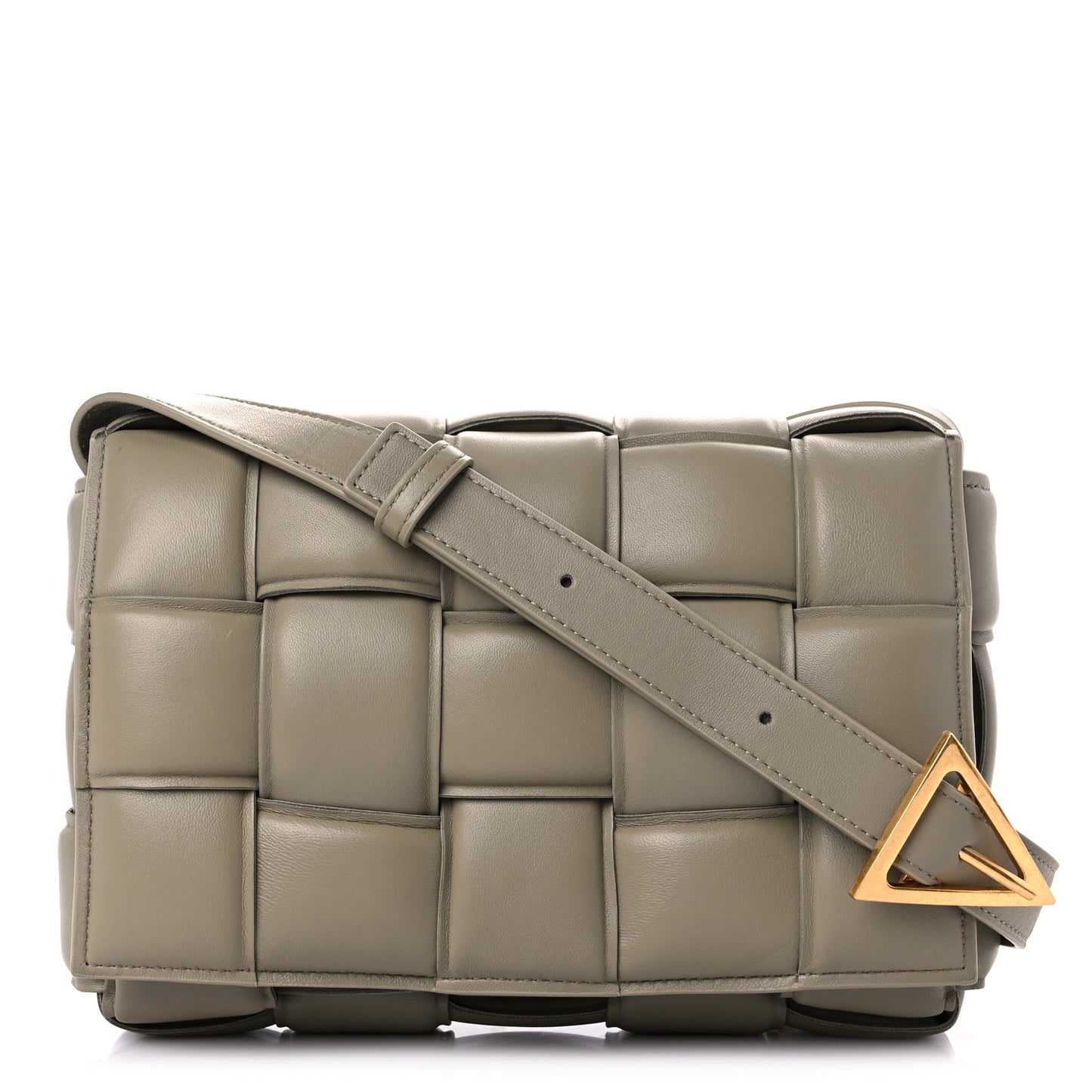 Nappa Maxi Intreccio Padded Cassette Crossbody Bag Taupe