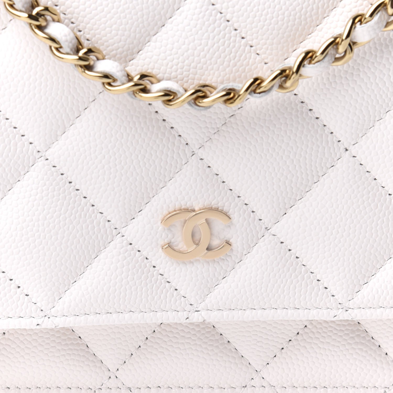 Chanel Caviar Quilted Wallet On Chain WOC White 9 of 12