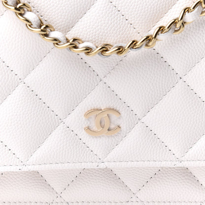 Chanel Caviar Quilted Wallet On Chain WOC White 9 of 12