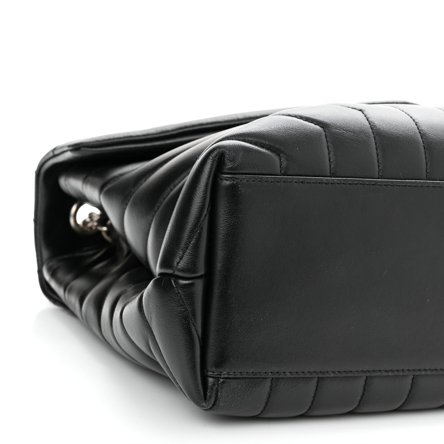 Saint Laurent Calfskin Y Quilted Monogram Medium Loulou Chain Satchel Black 10 of 11