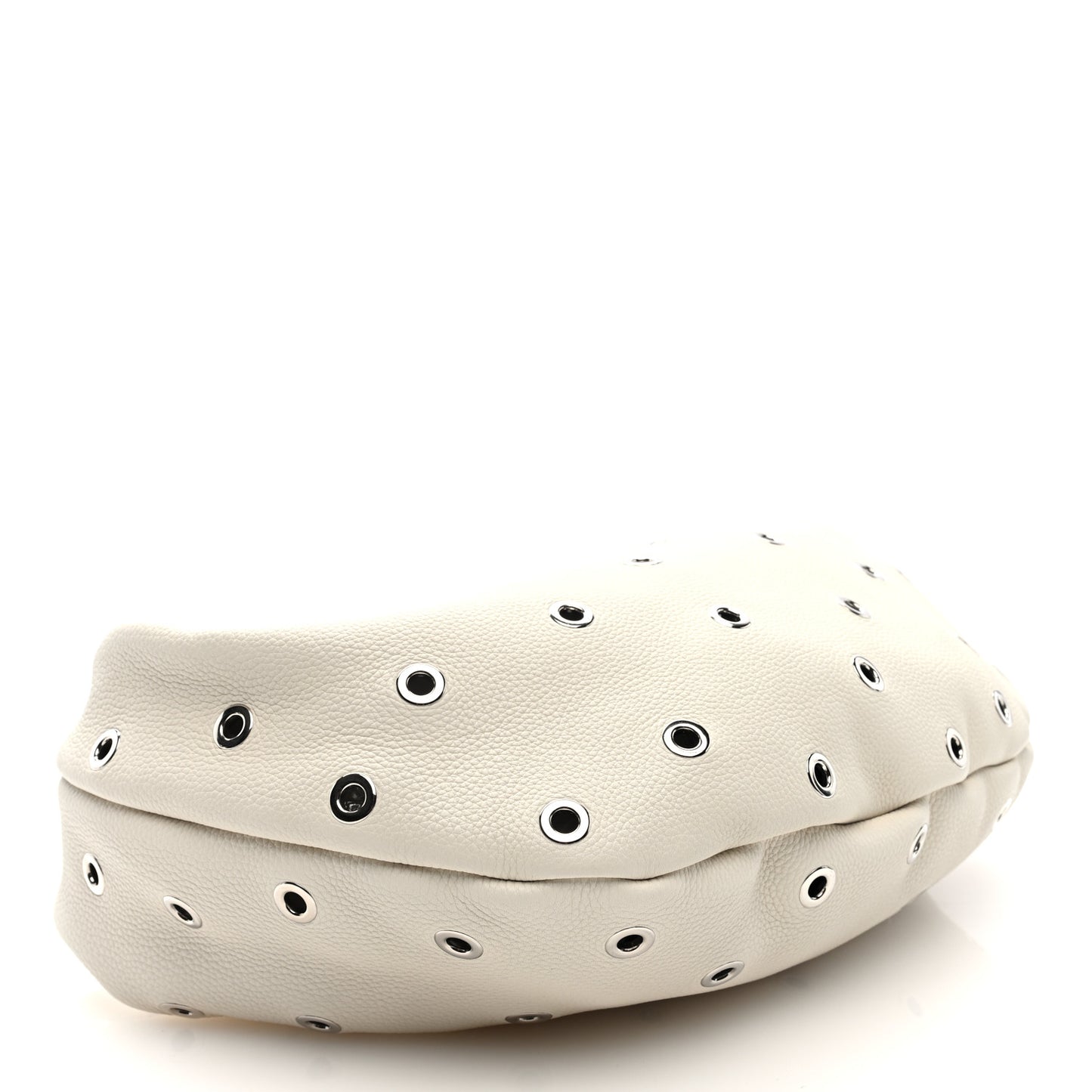 Pebbled Calfskin Grommet Medium Olivia Hobo Dark Ivory