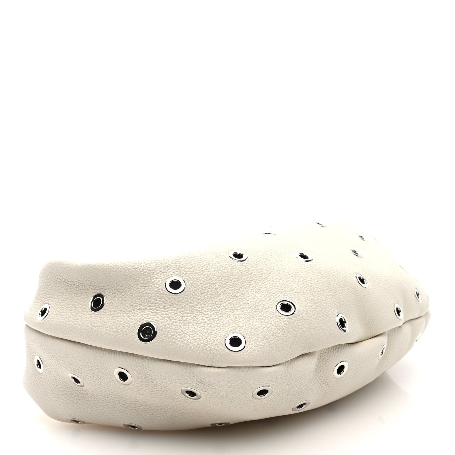 Khaite Pebbled Calfskin Grommet Medium Olivia Hobo Dark Ivory 4 of 9