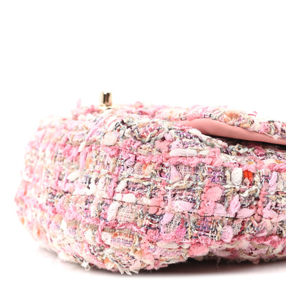 Chanel Tweed Mini Pearl Handle Flap Pink Beige Orange Ecru 10 of 10