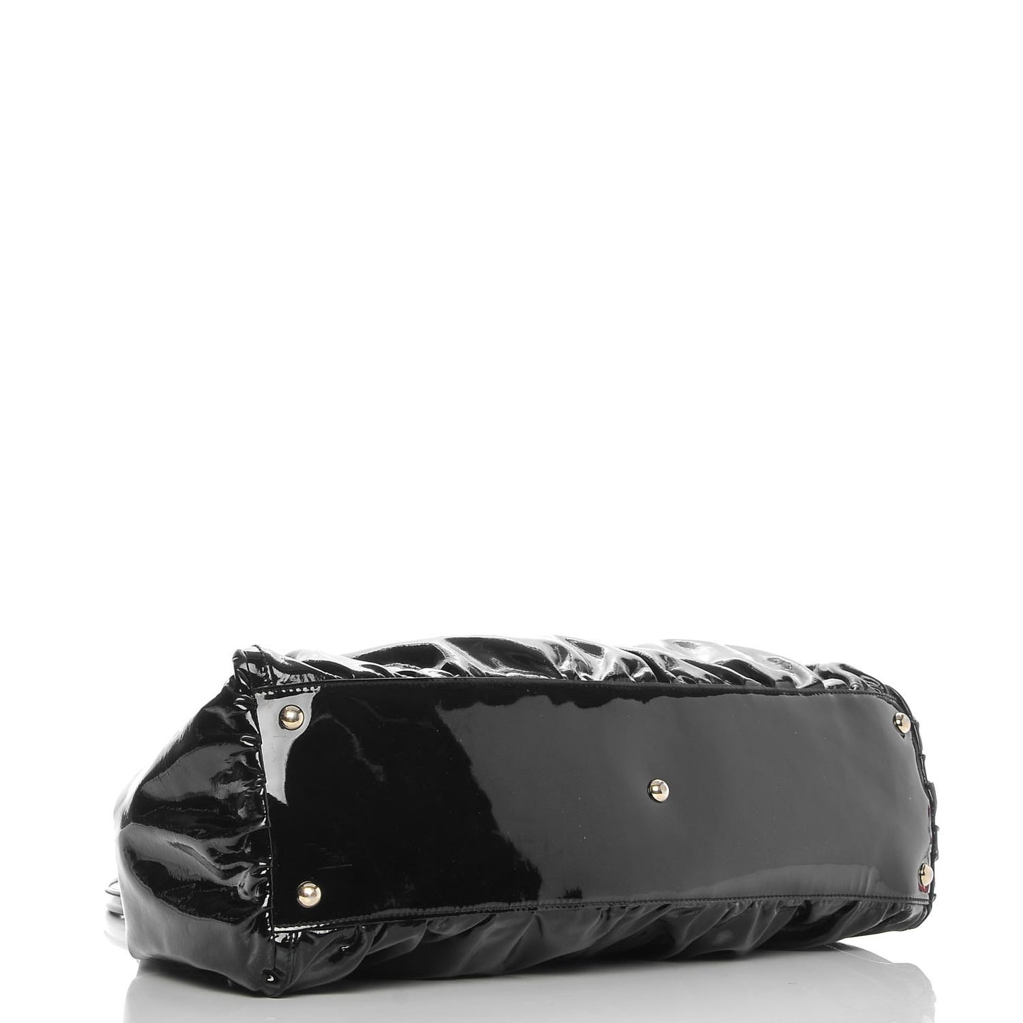 Patent Large D Ring Tote Black