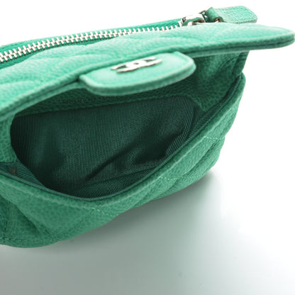 Chanel Iridescent Caviar Quilted Card Holder Turquoise 5 of 11