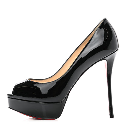 Christian Louboutin Patent Fetish Peep 130 Pumps 36 Black 1 of 9