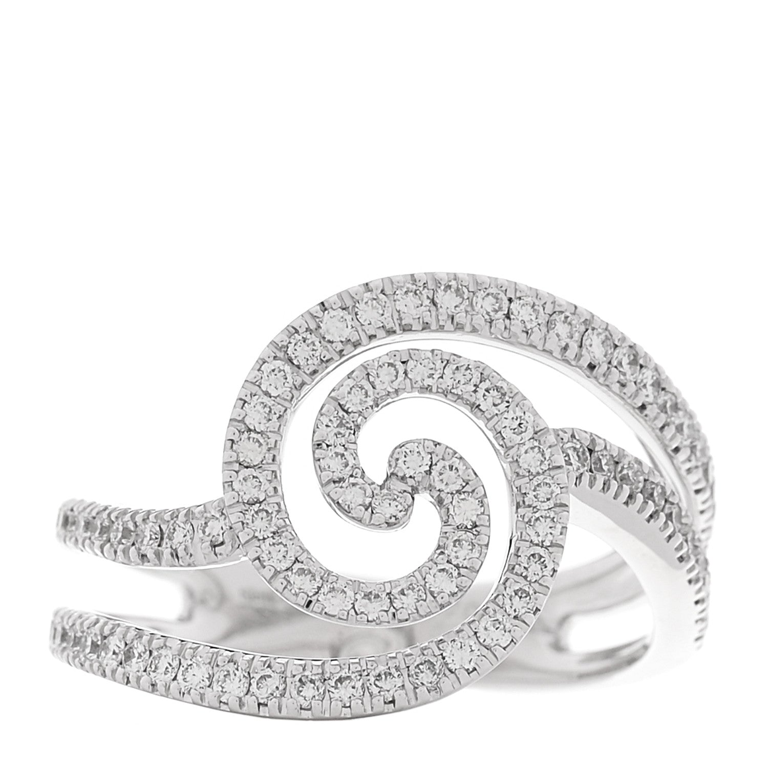 Parker & West by FASHIONPHILE 18K White Gold Diamond 1.20ctw Swirl Ring  61 9.5 1 of 8