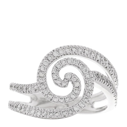 Parker & West by FASHIONPHILE 18K White Gold Diamond 1.20ctw Swirl Ring  61 9.5 1 of 8