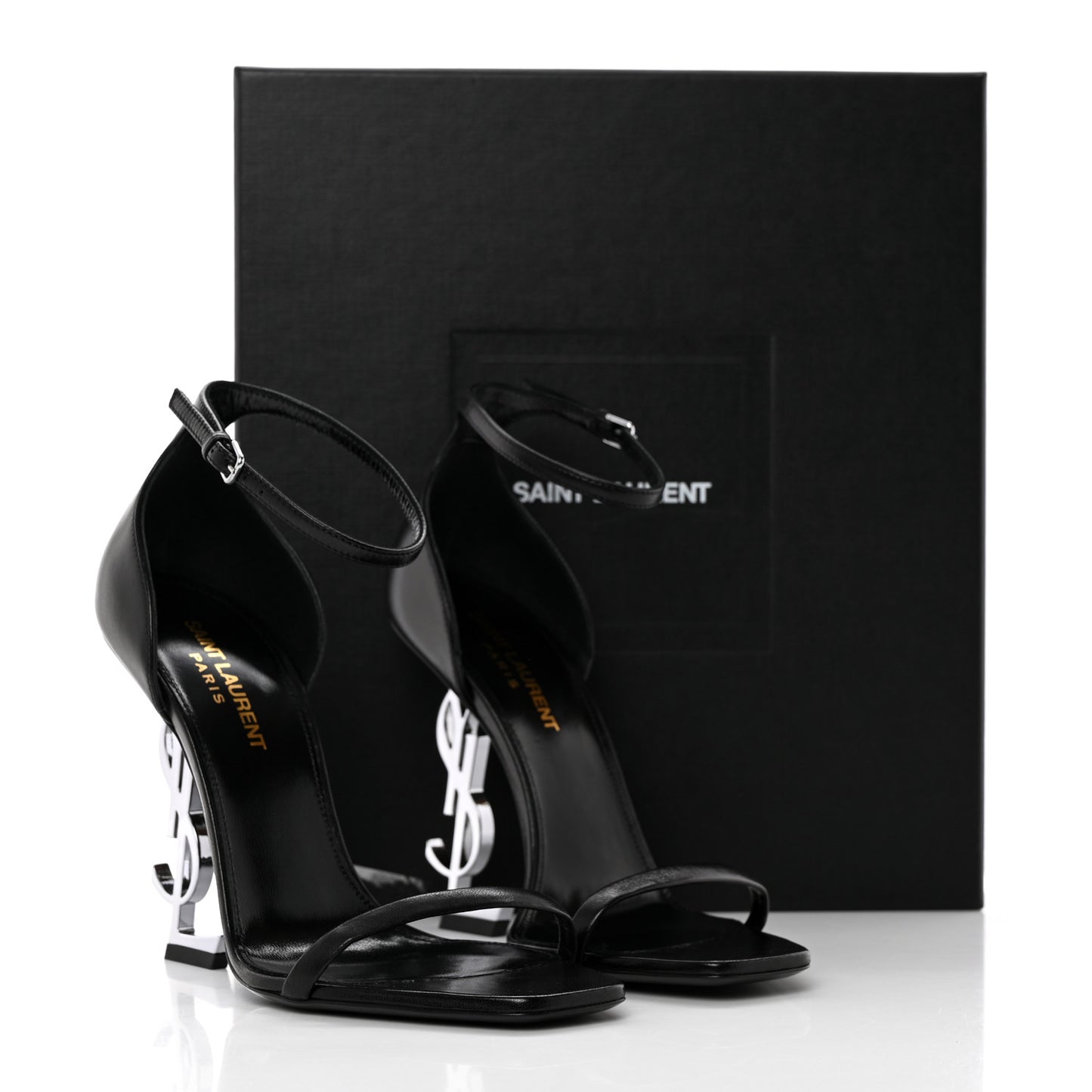 Patent Calfskin Opyum 110 Sandals 37.5 Black