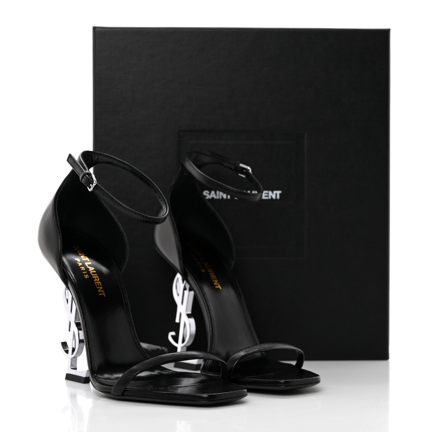 Saint Laurent Patent Calfskin Opyum 110 Sandals 37.5 Black 14 of 14