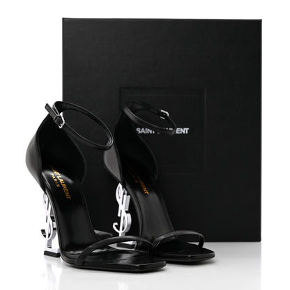 Saint Laurent Patent Calfskin Opyum 110 Sandals 37.5 Black 14 of 14