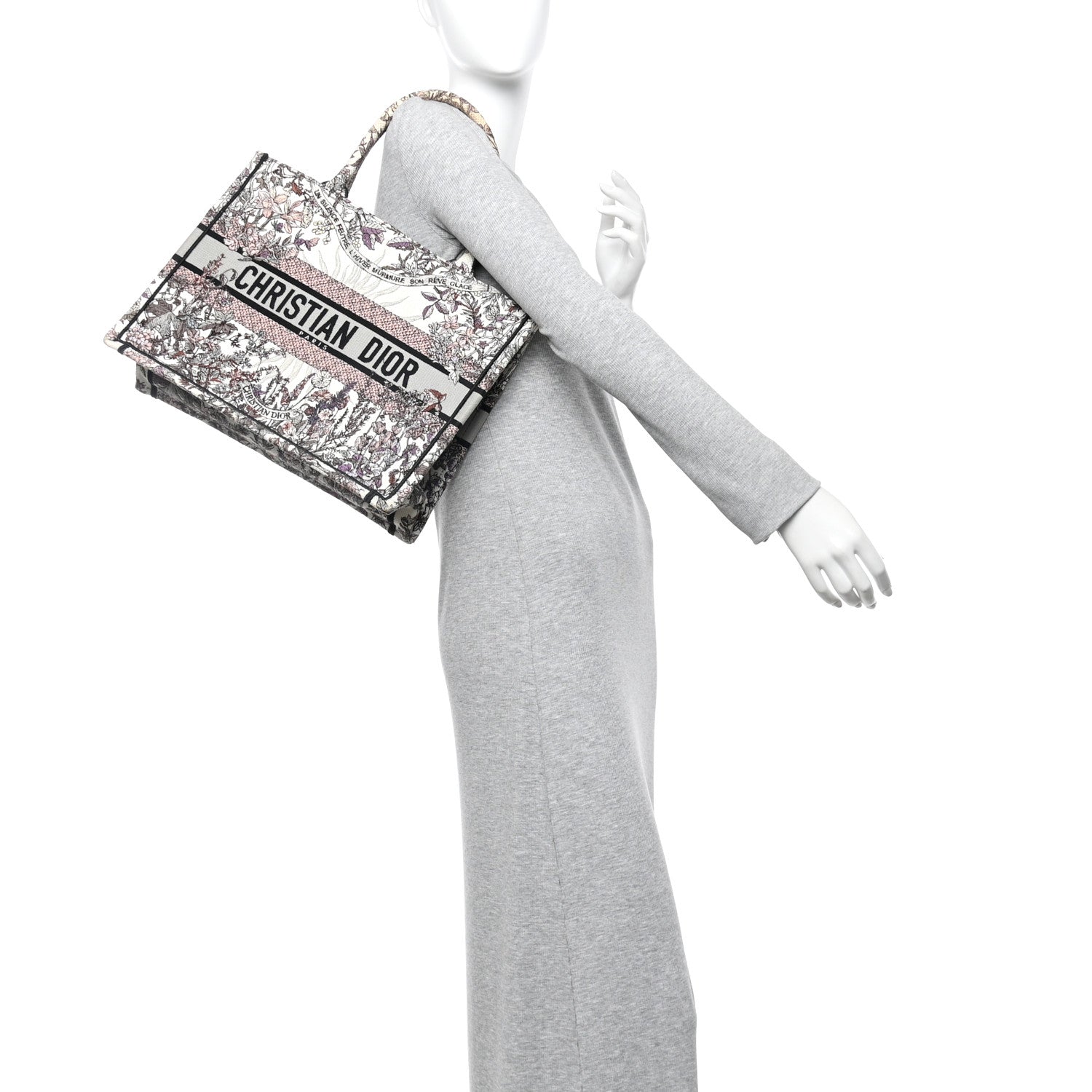 Christian Dior Canvas Embroidered Medium 4 Saisons Hiver Soleil Book Tote Multicolor 2 of 15
