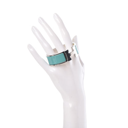 Hermes Enamel Wide Clic Clac H Bracelet PM Bleu Atoll 2 of 4