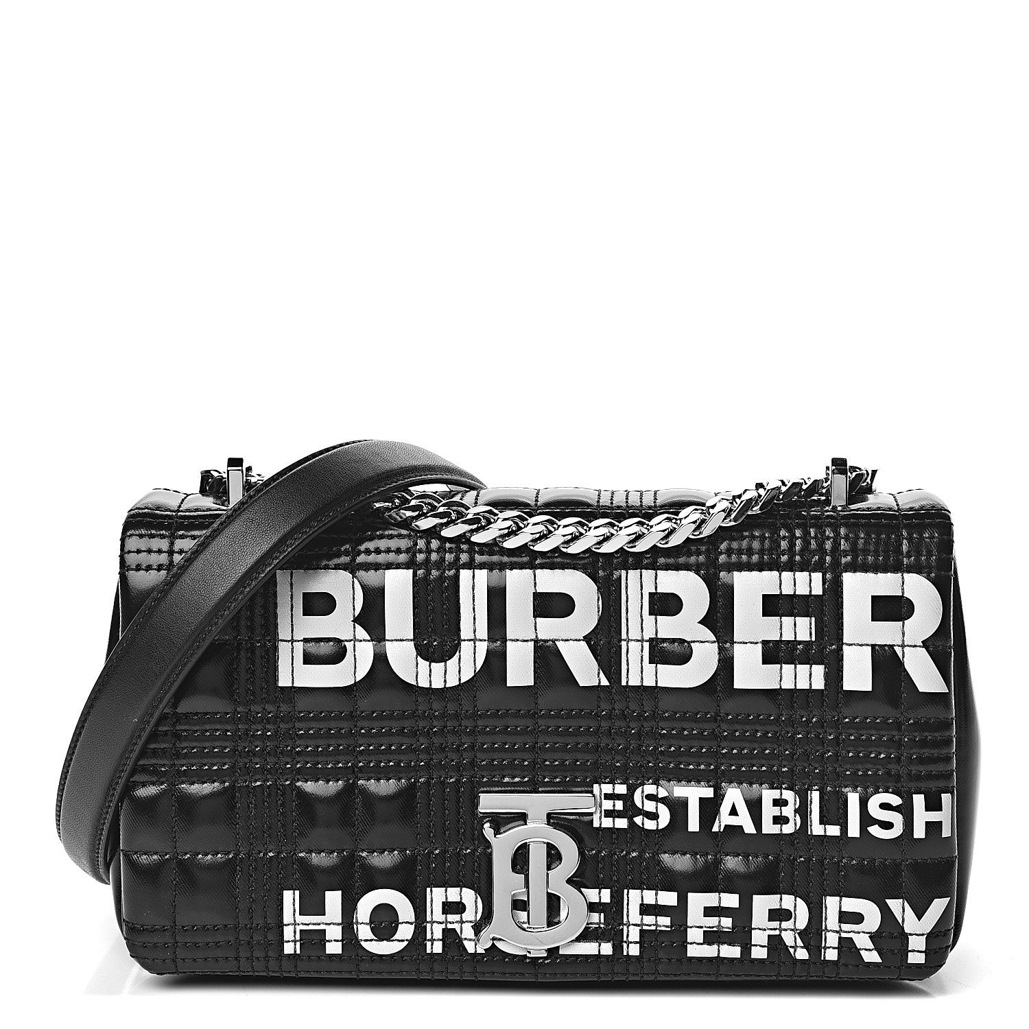 Burberry Patent Quilted Horseferry Print Small Lola Bag Black 1 of 13