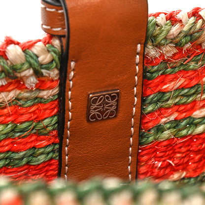 Loewe Sisal Calfskin Raffia Paula's Ibiza Basket Tote Natural Multicolor 7 of 9