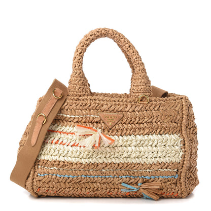Prada Raffia Woven Tote Naturale Caramel 1 of 11
