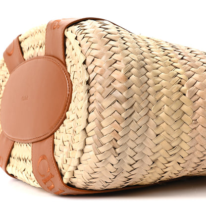 Chloe Raffia Smooth Calfskin Medium Sense Basket Caramel 8 of 8
