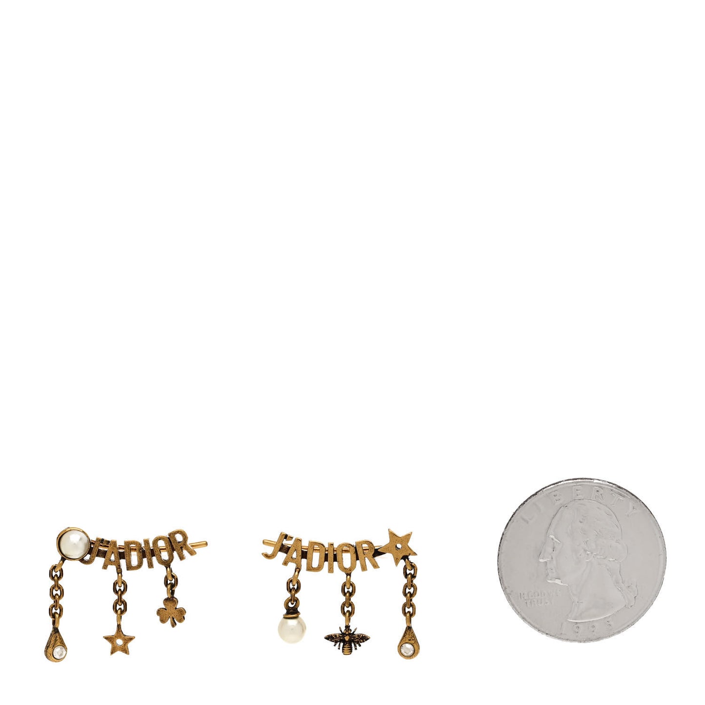 Pearl Crystal J'Adior Earrings Aged Gold