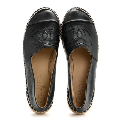 Chanel Lambskin CC Espadrilles 37 Black 2 of 9