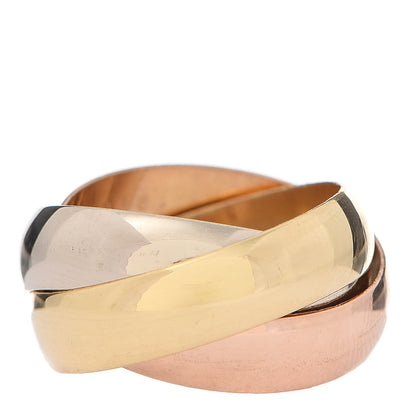 Cartier 18K Pink Yellow White Gold Large Trinity Ring 54 7 3 of 5