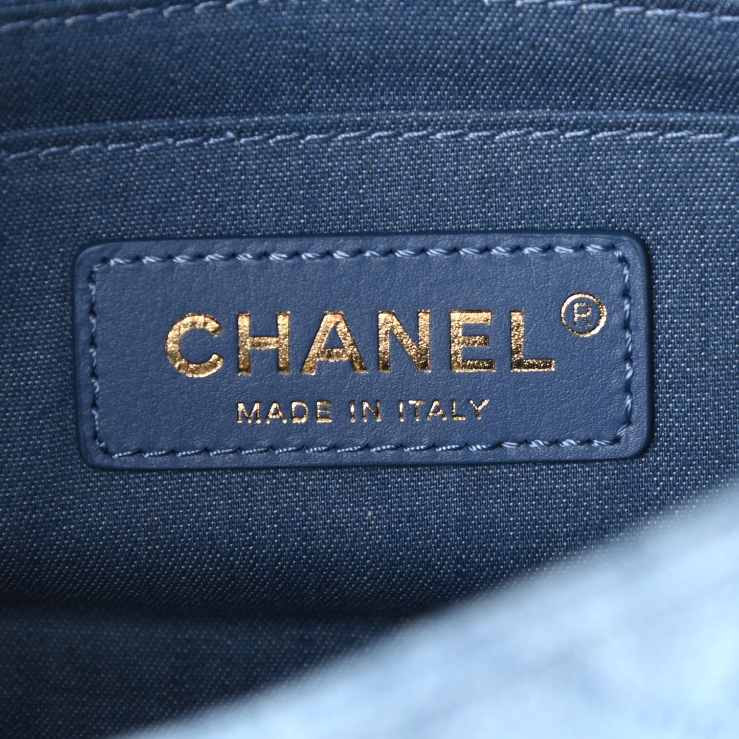 Denim Quilted Mini Pearl Crush Rectangular Flap Blue