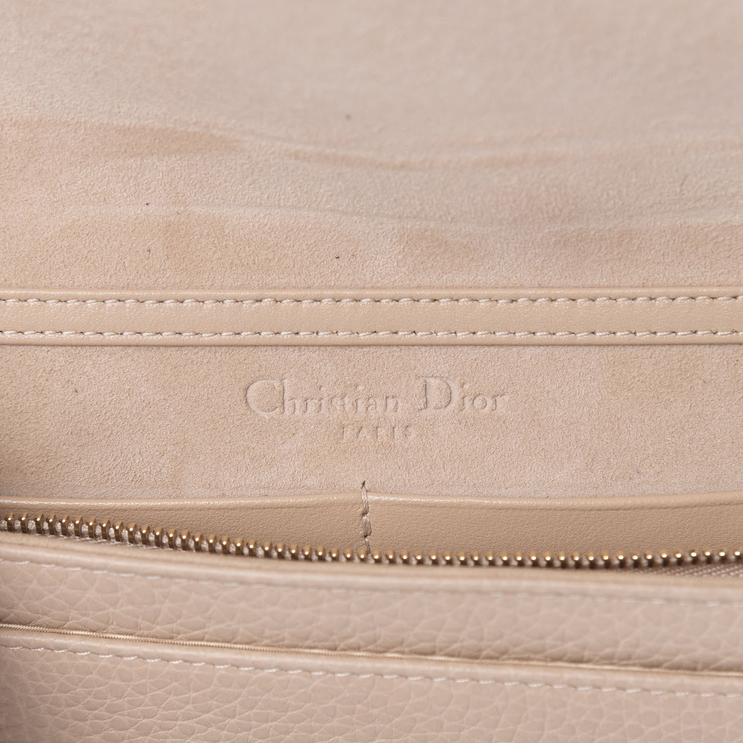 Christian Dior Grained Calfskin Diorama Wallet on Chain Pouch Nude 6 of 13