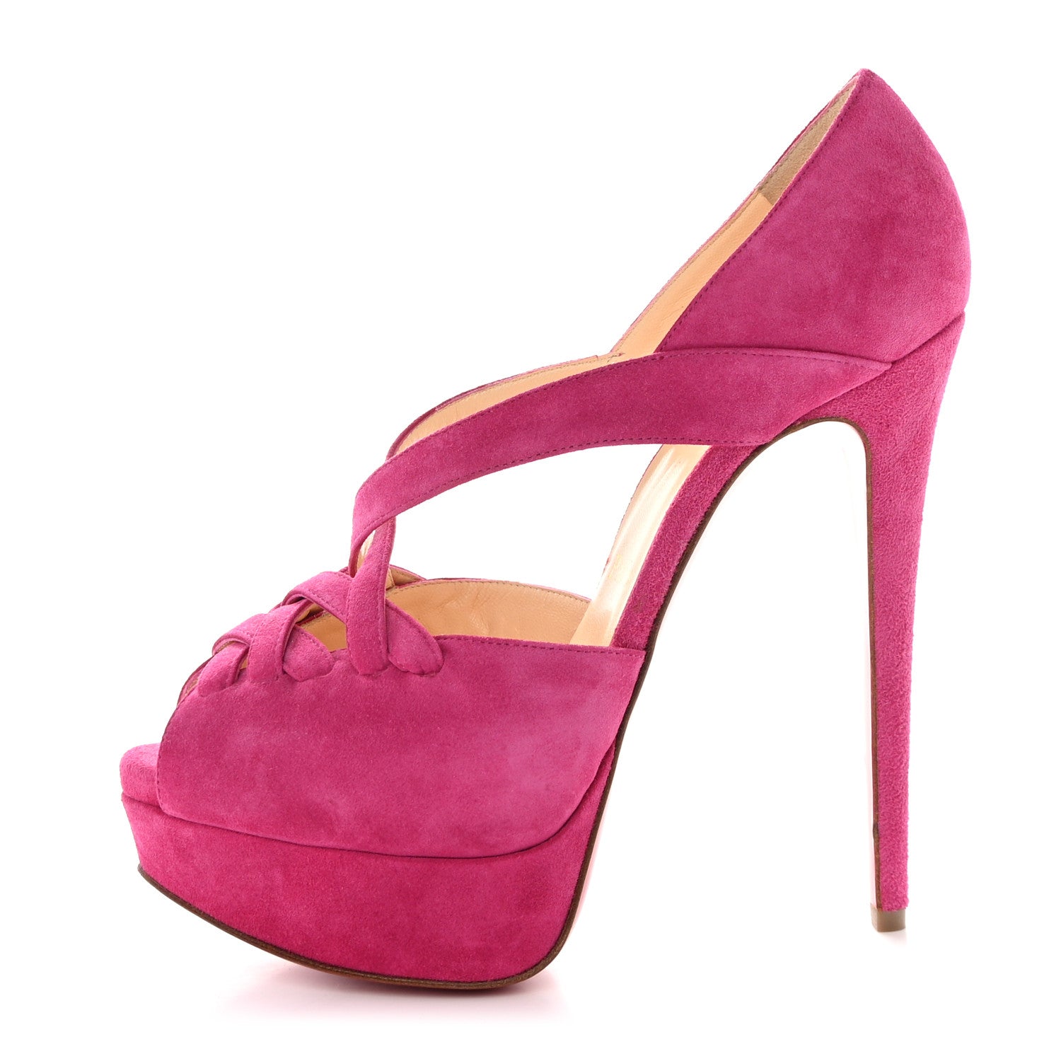Christian Louboutin Suede Lady Corset 150 Pumps 36 Hot Pink 1 of 9