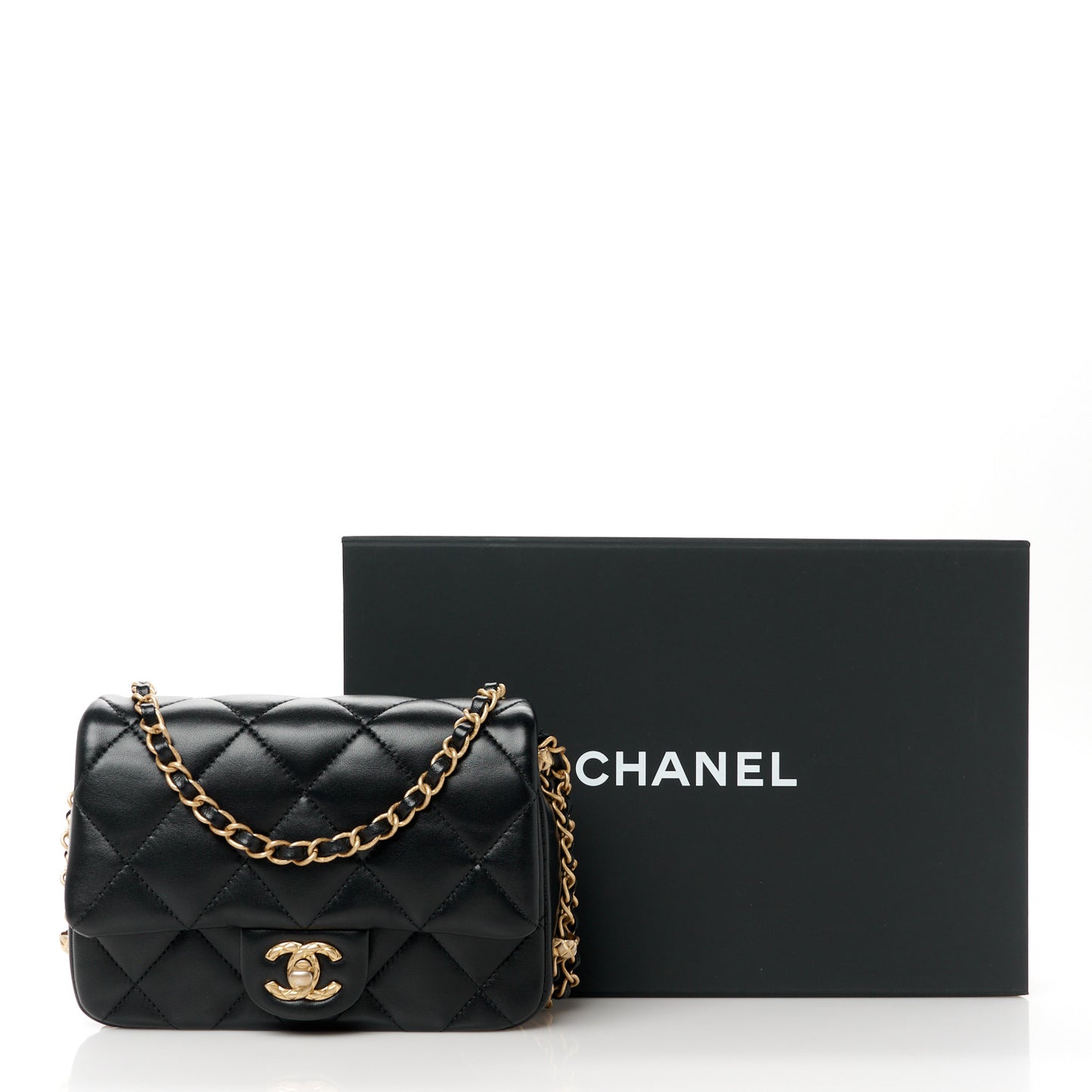 Lambskin Quilted CC Small Dynasty Flap Black