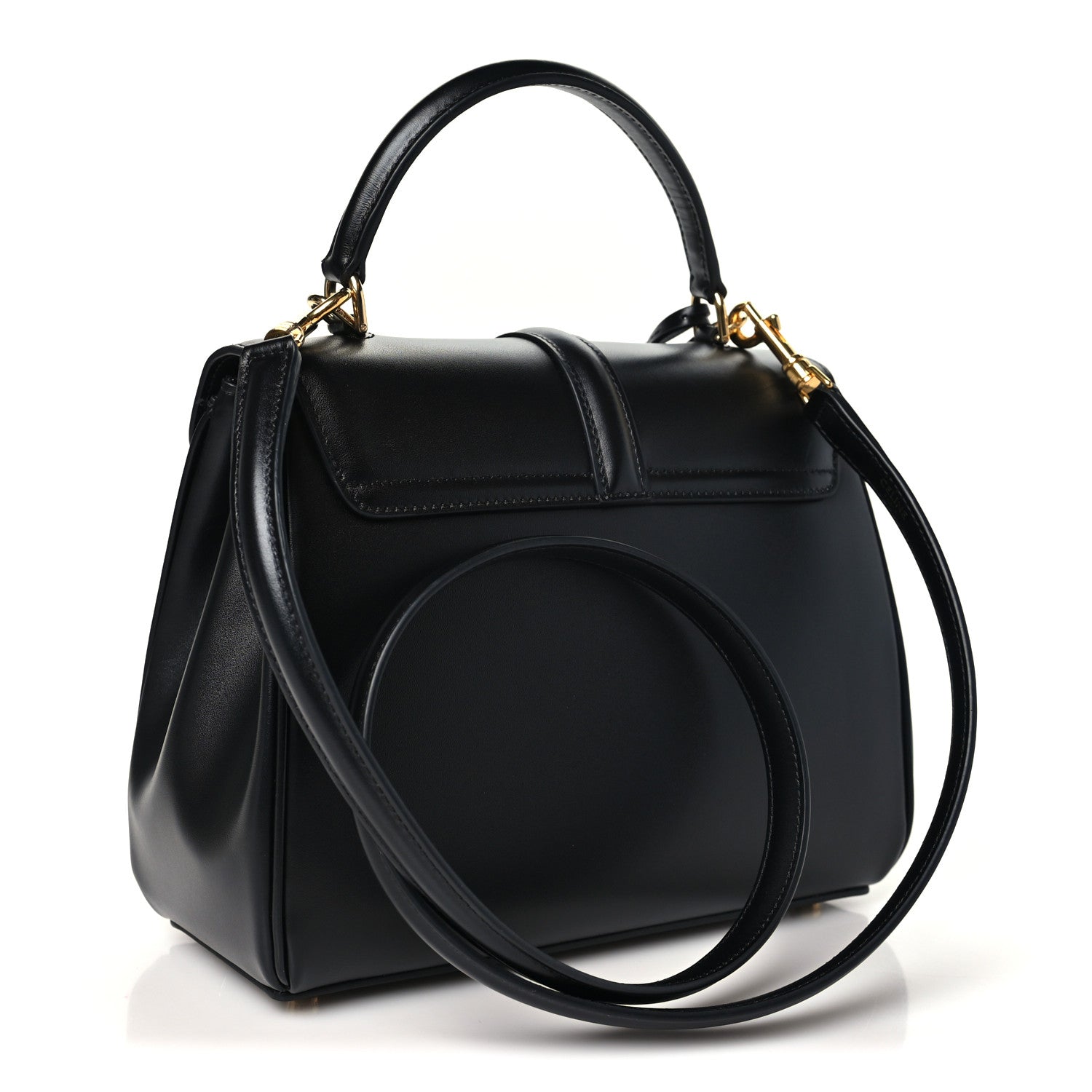 Celine Satinated Calfskin Small 16 Top Handle Bag Black 3 of 11